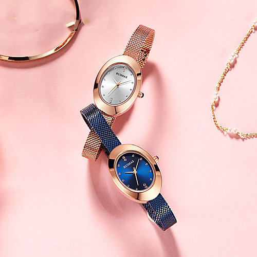 

Women's Steel Band Watches Luxury Fashion Stainless Steel Japanese Quartz Blue Blushing Pink Water Resistant / Waterproof 30 m 1 pc Analog One Year Battery Life