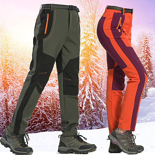 

Women's Hiking Pants Trousers Softshell Pants Patchwork Winter Outdoor Thermal Warm Lightweight Windproof Fleece Lining Softshell Pants / Trousers Bottoms Purple Army Green Orange Camping / Hiking