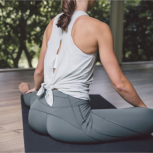 

Women's Bowknot Elastane Workout Shirt Tank Top Running Active Training Fitness Breathable Quick Dry Soft Sportswear Tank Top Top Sleeveless Activewear Stretchy