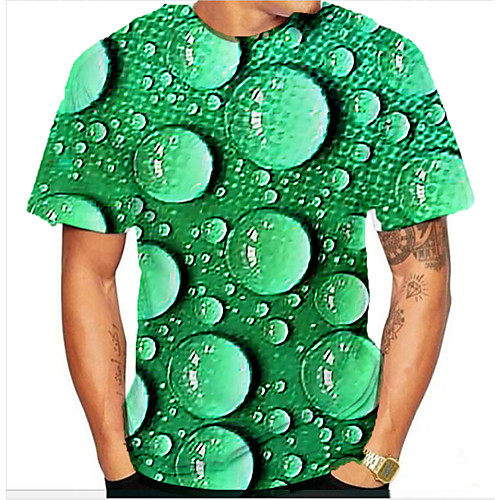 

Men's Graphic 3D Print Print T-shirt Basic Daily Green