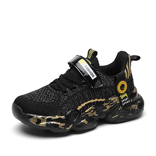 

Boys' Comfort Knit Trainers / Athletic Shoes Little Kids(4-7ys) / Big Kids(7years ) Running Shoes / Walking Shoes Red / Gold Summer / Fall / Color Block / Rubber