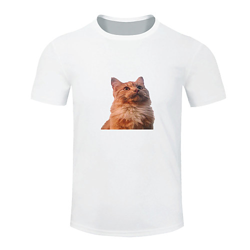 

Men's Women's Running T-Shirt Workout Shirt Round Neck Running Walking Jogging Breathable Moisture Wicking Soft Sportswear Cat Plus Size Tee / T-shirt Top Short Sleeve Activewear Micro-elastic