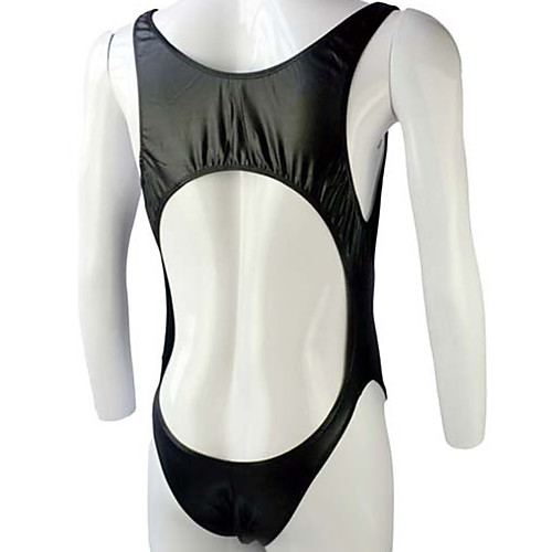 

Men's Cut Out Bodysuits Nightwear Solid Colored Black One-Size