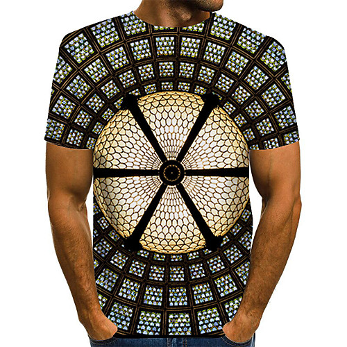 

Men's Plus Size 3D Print T-shirt Basic Daily Round Neck Gray / Short Sleeve