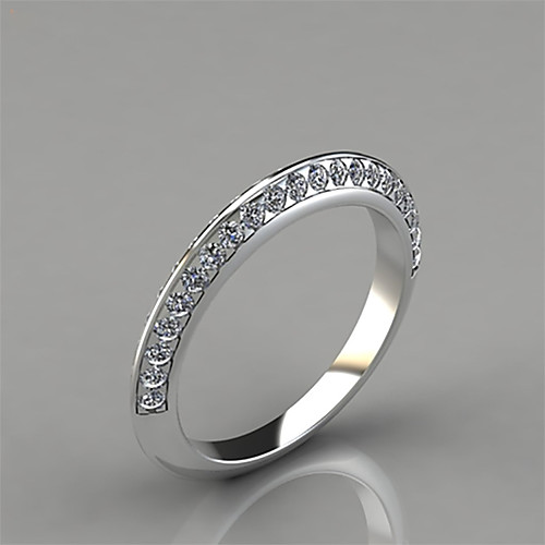 

Women's Ring Belle Ring AAA Cubic Zirconia 1pc White Copper Silver-Plated Irregular Statement Luxury Party Evening Gift Jewelry Geometrical Wearable