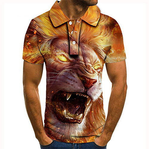 

Men's 3D Polo Basic Daily Shirt Collar Yellow / Short Sleeve