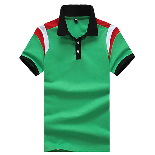 

Men's Color Block Polo Basic Elegant Daily Work Black / Blue / Red / Green