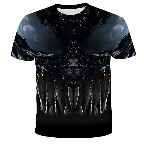 

Men's 3D Animal Wolf Print T-shirt Street chic Exaggerated Daily Holiday Round Neck Black / Short Sleeve