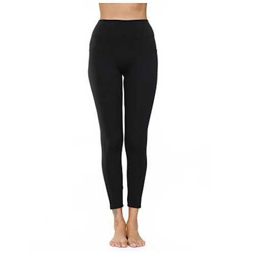 

Women's High Waist Yoga Pants Solid Color Black Red Dusty Rose Jade Orange Yoga Pilates Tights Sport Activewear Comfy Quick Dry Tummy Control Moisture Wicking Power Flex High Elasticity Skinny