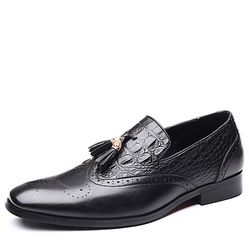 

Men's Summer / Fall Business / Classic Daily Office & Career Loafers & Slip-Ons PU Non-slipping Wear Proof Black / Yellow / Brown / Tassel / Square Toe