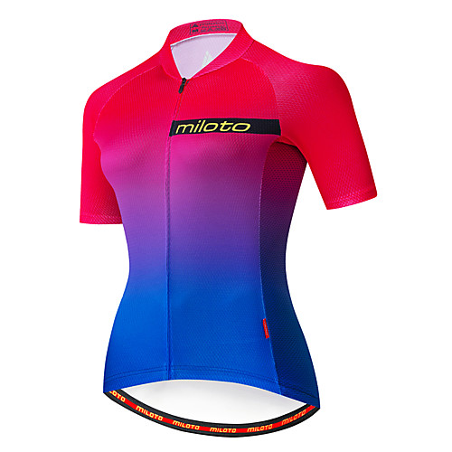 

Miloto Women's Short Sleeve Cycling Jersey BluePink Bike Jersey Top Mountain Bike MTB Road Bike Cycling Breathable Quick Dry Sports Clothing Apparel / Stretchy