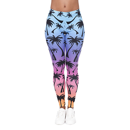 

Women's Yoga Pants 3D Print Blue Elastane Yoga Running Fitness Tights Leggings Sport Activewear Quick Dry Tummy Control Butt Lift Moisture Wicking High Elasticity Skinny