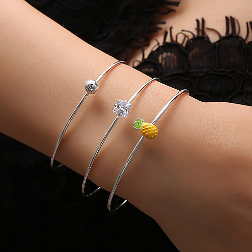 

3pcs Women's Bracelet Classic Wedding Birthday Vintage Theme European Trendy Casual / Sporty Ethnic French Alloy Bracelet Jewelry Silver For Date Festival