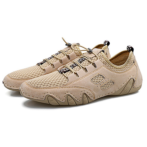 

Men's Spring & Summer Casual Daily Oxfords PU / Elastic Fabric Non-slipping Khaki / Gray