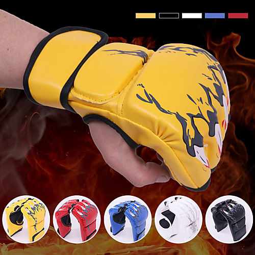 

Boxing Gloves For Martial Arts Muay Thai MMA Kickboxing Full Finger Gloves Durable Breathable Adults Men's Women's - BlackSliver White Black