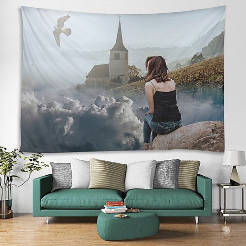 

Alpine ViewDigital Printed Tapestry Decor Wall Art Tablecloths Bedspread Picnic Blanket Beach Throw Tapestries Colorful Bedroom Hall Dorm Living Room Hanging