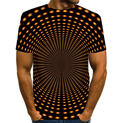 

Men's Graphic 3D Print Space Print T-shirt Basic Exaggerated Daily Blue / Purple / Red / Orange / Green
