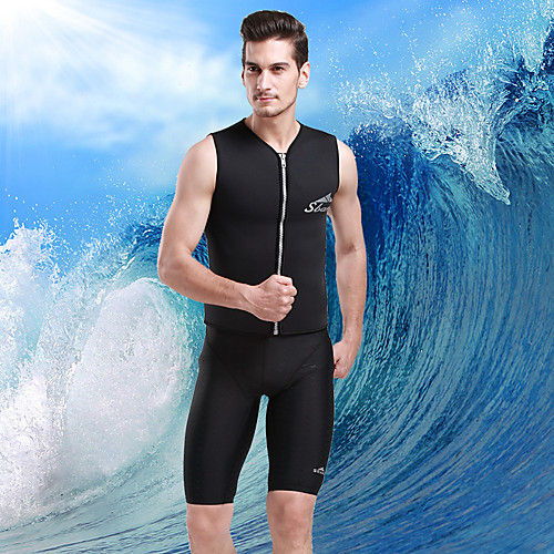 

SBART Men's Wetsuit Top 2mm SCR Neoprene Top Thermal / Warm Sleeveless Front Zip - Diving Surfing Snorkeling Autumn / Fall Spring Summer / Micro-elastic