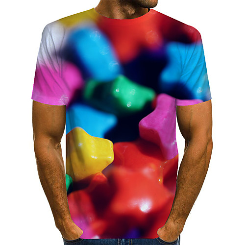 

Love wins Men's 3D Dusty Blue Print T-shirt Basic Exaggerated Daily Rainbow