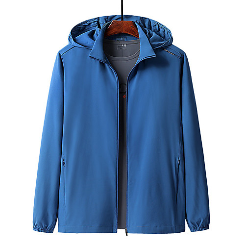 

Men's Hiking Skin Jacket Hiking Jacket Hiking Windbreaker Summer Outdoor Sunscreen Breathable Quick Dry Anti-Mosquito Jacket Top Elastane Single Slider Running Hunting Fishing White / Black / Light