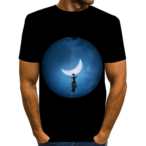 

Men's Plus Size 3D Print T-shirt Basic Daily Round Neck Black / Short Sleeve