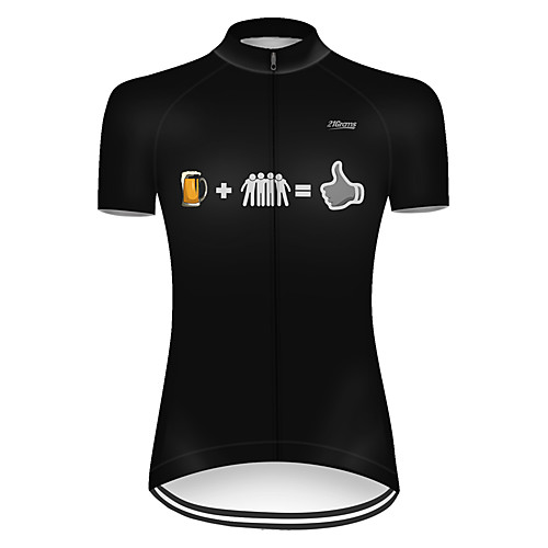 

21Grams Women's Short Sleeve Cycling Jersey Nylon Black Solid Color Funny Oktoberfest Beer Bike Jersey Top Mountain Bike MTB Road Bike Cycling Quick Dry Breathable Sports Clothing Apparel