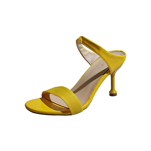 

Women's Heels / Sandals 2020 Spring & Fall / Spring & Summer Kitten Heel Open Toe Casual Sexy Wedding Daily PU Almond / Black / Yellow