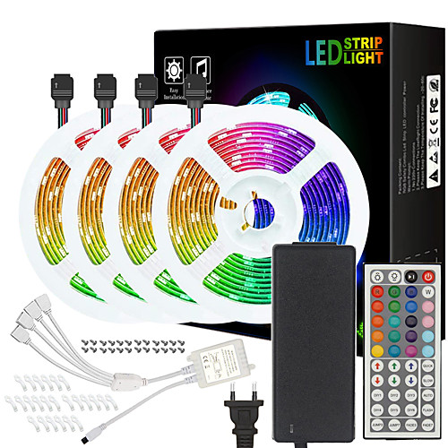 

ZDM 4x5M Light Sets RGB Strip Lights 600 LEDs SMD5050 10mm 1 44Keys Remote Controller 1Set Mounting Bracket 1 DC Cables 1 set RGB Christmas New Year's Waterproof Cuttable Party 12 V / Self-adhesive