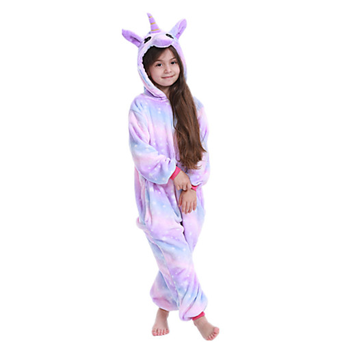 

Kid's Kigurumi Pajamas Nightwear Camouflage Unicorn Flying Horse Onesie Pajamas Flannelette Purple / Blue / Pink Cosplay For Boys and Girls Animal Sleepwear Cartoon Festival / Holiday Costumes