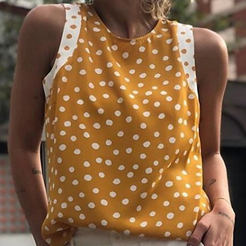 

Women's Polka Dot Tank Top Daily Blue / Red / Yellow / Green / Gray