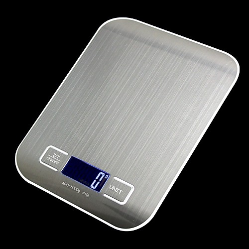 

Food Scale Digital Kitchen Weight for Cooking and Baking 11lb/5kg Stainless Steel with 1g/0.05oz Precise Graduation 5 Units LCD Display Scale
