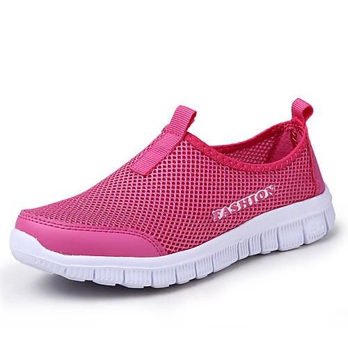 

Women's Loafers & Slip-Ons Spring / Summer Flat Heel Round Toe Daily Home Mesh Walking Shoes Red / Fuchsia / Light Grey