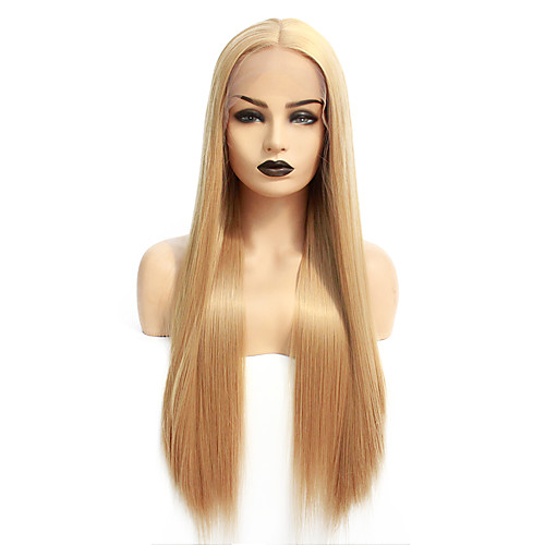 

Synthetic Lace Front Wig Straight Gaga Middle Part Lace Front Wig Blonde Long Blonde Synthetic Hair 22-26 inch Women's Heat Resistant Women Hot Sale Blonde / Glueless