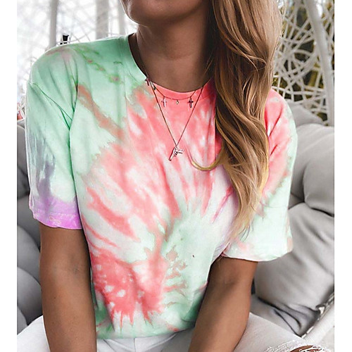 

Women's Daily T-shirt - Solid Colored Shirt Collar Black