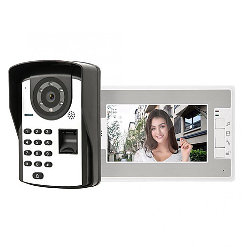

7 Inch Wire Video Door Phone Home Intercom System with Password fingerprint Unlock Monitor Function P812M11