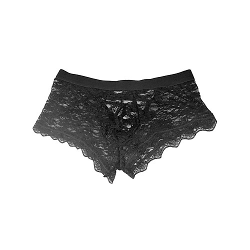

Men's Lace Boxers Underwear - Normal Low Waist Black Red M L XL
