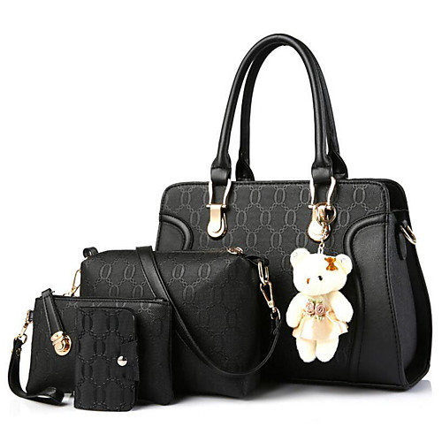 

Women's Bear PU Bag Set Bag Sets 4 Pieces Purse Set Black / Champagne / Blue