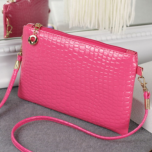 

Women's Zipper PU Crossbody Bag Solid Color Black / Purple / Fuchsia