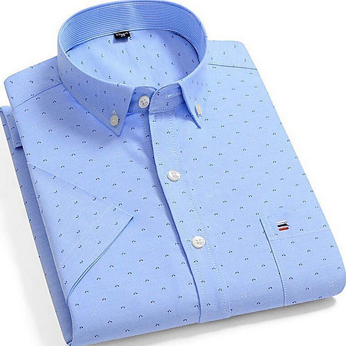 

Men's Shirt Plaid Geometric Print Short Sleeve Daily Tops Blue