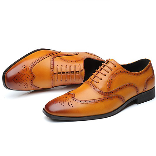 

Men's Spring & Summer Casual Daily Oxfords PU Non-slipping Light Brown / Black / Yellow