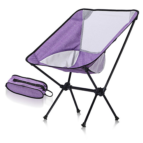 

Camping Chair Portable Foldable Washable Comfortable Aluminum Alloy for 1 person Fishing Beach Camping / Hiking / Caving Traveling Autumn / Fall Summer Light Purple Sky Blue White