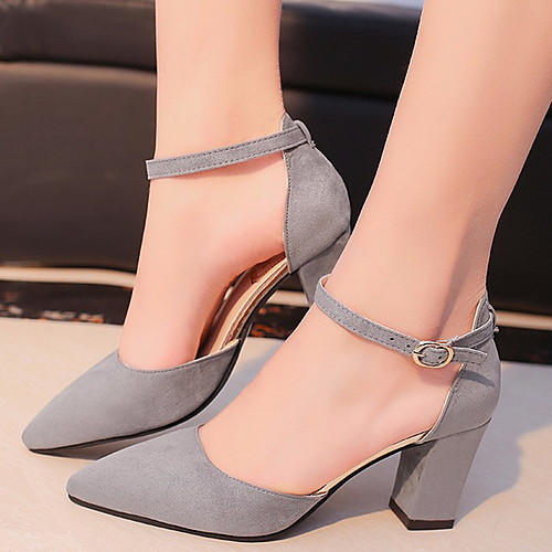 

Women's Heels Summer Chunky Heel Pointed Toe Daily PU Dark Brown / Black / Pink