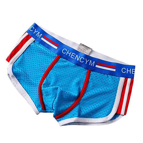 

Men's Sports Underwear Boxer Brief Trunks 1pc Stripe-Trim Mesh Cotton Sports Shorts Underwear Shorts Bottoms Running Walking Jogging Training Breathable Quick Dry Soft Fashion White Black Red Blue