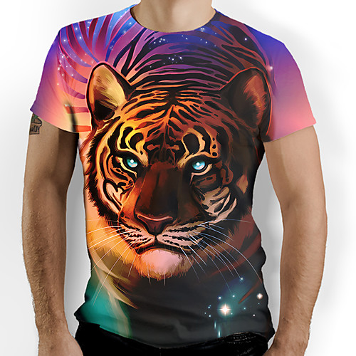 

Men's Rainbow Graphic Print T-shirt Daily Rainbow