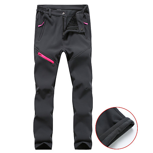 

Women's Hiking Pants Softshell Pants Winter Outdoor Regular Fit Waterproof Windproof Breathable Warm Pants / Trousers Bottoms Camping / Hiking / Caving Traveling Winter Sports Black Purple Grey S M L