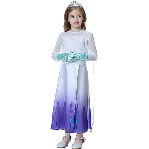 

Princess Elsa Dress Flower Girl Dress Girls' Movie Cosplay A-Line Slip White Dress Children's Day Masquerade Tulle Polyester