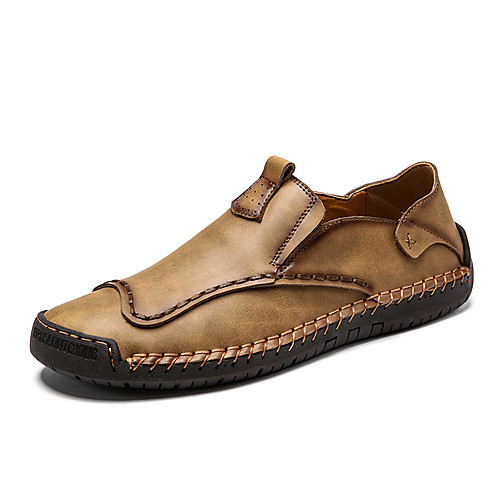 

Men's Fall / Spring & Summer Casual / British Daily Outdoor Loafers & Slip-Ons Cowhide Breathable Non-slipping Wear Proof Dark Brown / Black / Yellow