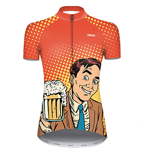 

21Grams Women's Short Sleeve Cycling Jersey Nylon OrangeWhite Polka Dot Gradient Oktoberfest Beer Bike Jersey Top Mountain Bike MTB Road Bike Cycling Quick Dry Breathable Sports Clothing Apparel