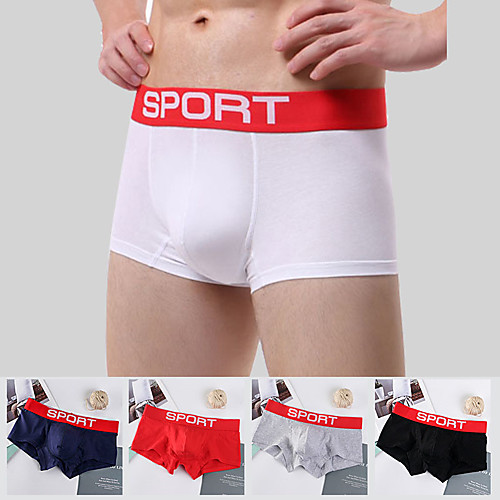 

Men's Sports Underwear Boxer Brief Trunks 1pc Elastane Sports Shorts Underwear Shorts Bottoms Running Walking Jogging Training Breathable Quick Dry Soft Fashion White Black Red Grey Royal Blue
