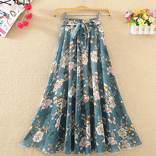 

Women's Swing Skirts - Floral Blue S M L